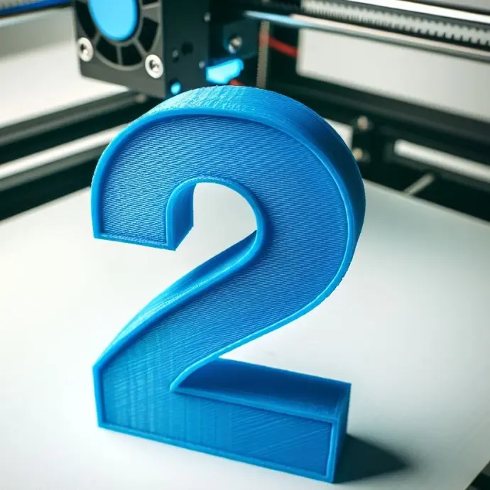 Números por impresión 3D: Número 2